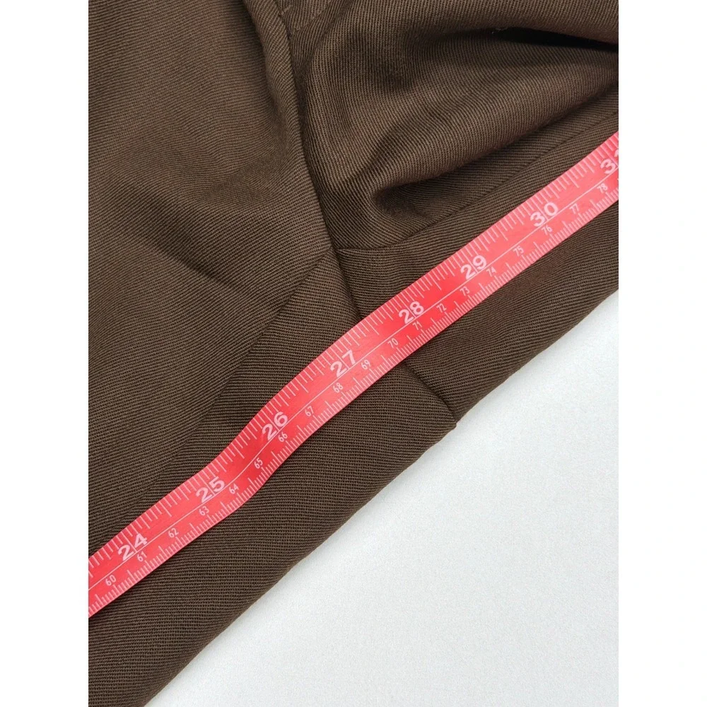 Monsieur by Givenchy Vintage Brown Double Pleated Cuffed Dress‎ Pants Mens 36R